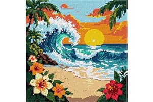 Pepita Needlepoint Canvas: Big Wave, 10" x 10"