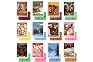 SCENTORINI Wax Melts, Christmas Soy Wax Melts for Wax Warmers Non-Toxic, 12 Scents Scented Wax Cubes Strong Scent, Long Lasting Fragrance for Christmas Gifts