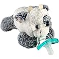 RaZbaby JollyPop Pacifier, Holder with Detachable Baby Pacifier, Stuffed Animal RaZbuddy, All Ages 0M+, 100% Medical Grade USA Made Silicone, Machine Washable, Textured & Easy to Hold – Cow