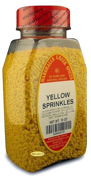 MARSHALLS CREEK SPICES, SELECT SPRINKLES YELLOW 10 OUNCES