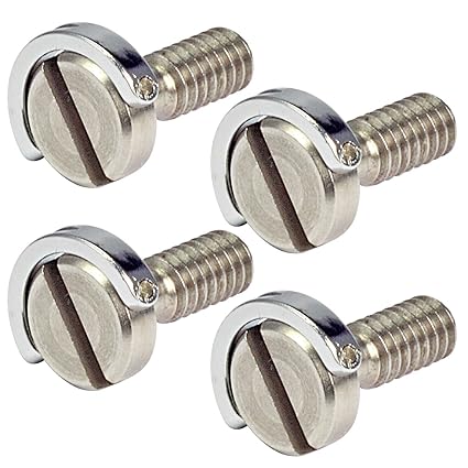 MENGS® 4 Stück 1/4' Schraube (Ø12mm x H21mm) mit Edelstahl Material für Kamera Stativ/Einbeinstativ/Schnellwechselplatte etc 