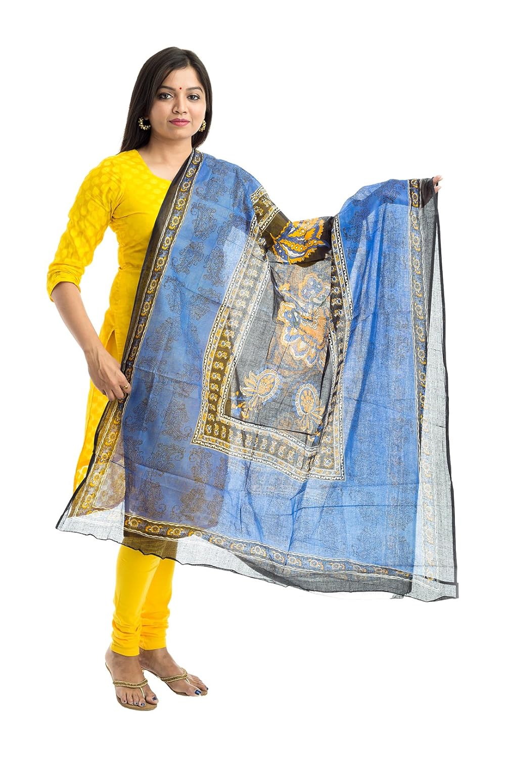 lodestone women's cotton printed dupatta (multi-coloured)