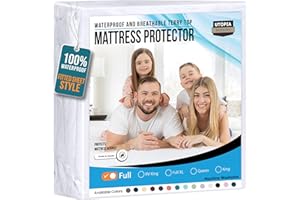 Utopia Parure de lit Premium hypoallergénique Alèse imperméable en vinyle – gratuit – respirant Drap-housse Housse de matelas