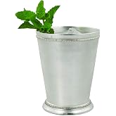 Twine Mint Julep Cup, Real Brass with Sterling Silver Plating Derby Cocktail Tumbler, Set of 1, 12 oz