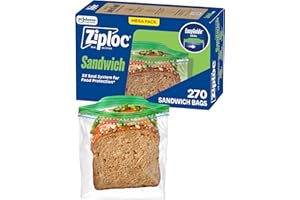 Ziploc Sandwich and Snack Bags, Easy Open and Close, Plastic Food Storage Bags, 270 Bags Total (Packaging May Vary)
