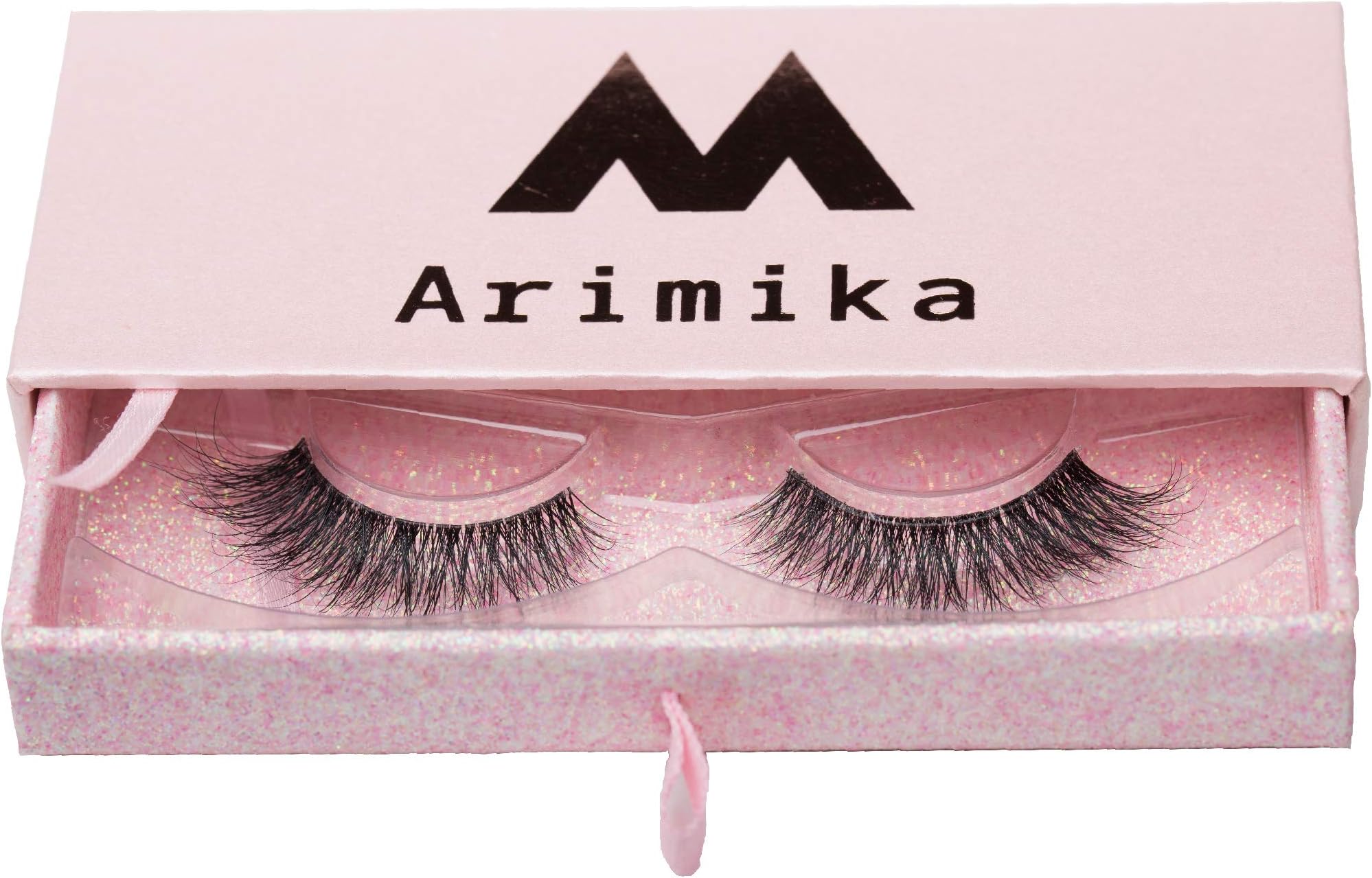 Arimika Clear Band Wispy Fluffy 3D Mink Lashes- Handmade Lightweight, Full Volume, Natural Look, Criss cross Invisible Strip False Eyelashes Style N25
