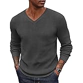 COOFANDY Men V Neck Dress Sweater Knit Long Sleeve Casual Slim Fit Pullover Sweater