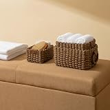 La Jolíe Muse Woven Storage Baskets Set of 3 Chocolate Recycled Paper Rope Bins view 4