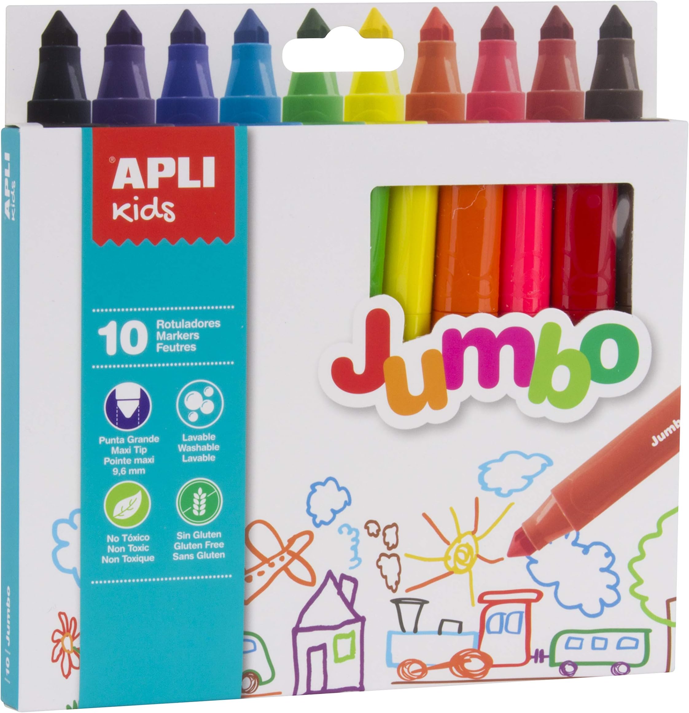 Jumbo Colour Markers Assorted Pack of 10