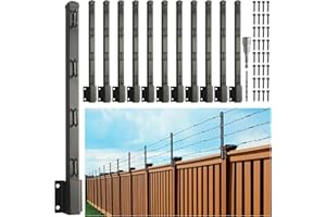 Epcee Fence Post Extender, 23.5" Fence Barbed Wire Extend Arm，for Outdoor Fences to Increase Height, Protect Privacy and Pets Jumping Off (12, 23.5in)