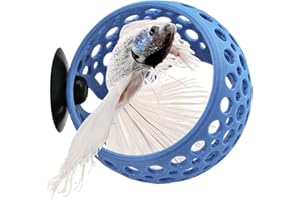 byMazy The Original Cave Lounge - Betta Fish Tank Accessories, Swim-Through Hideout Ornament for Small Fish and Shrimp, Aquarium Decoration with Plant Holder - Authentic Design (Small, Baby Blue)