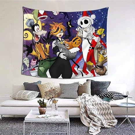 Amazon Co Jp おしゃれ キングダムハーツ Kingdom Hearts タペストリー 多機能壁掛け リビングルーム ベッドルーム モダンなアート 装飾用品 部屋 おしゃれ飾り 人気 背景布 窓カーテン ホーム キッチン