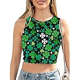 Leevuyu Women Crop Top Tank Tops Sleeveless Printed Shirts
