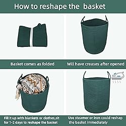 XUANGUO Cotton Rope Laundry Basket Hamper for