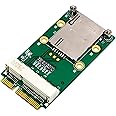 Mini PCI-E Adapter with SIM Card Slot for 3G/4G,WWAN LTE,GPS Card (Self-Elastic SIM Card Holder)