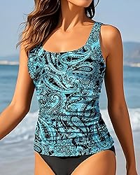 Aqua Eve Tankini Tops for Women Swimwear Top Only