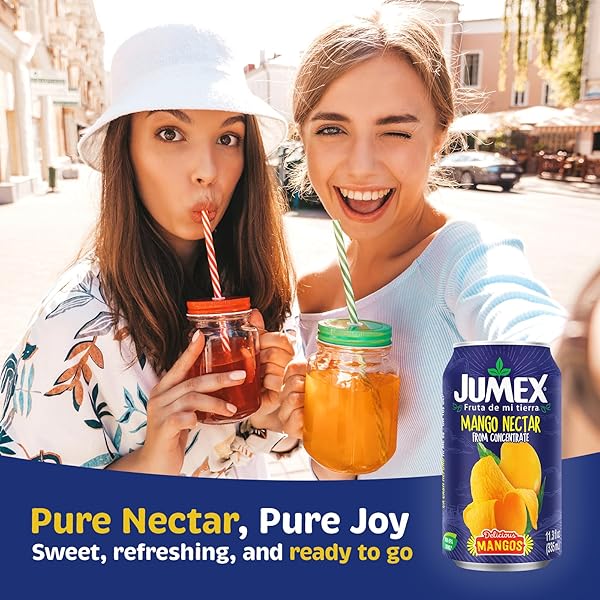 JUMEX MANGO NECTAR – MANGO JUICE NECTAR MADE WITH FRESH FRUIT PUREE – TROPICAL FRUIT JUICE CONCENTRATE FOR SMOOTHIE MIX, COCKTAIL MIXERS & KIDS DRINKS & BEVERAGES – 11.3OZ, 12 PACK CANNED DRINKS