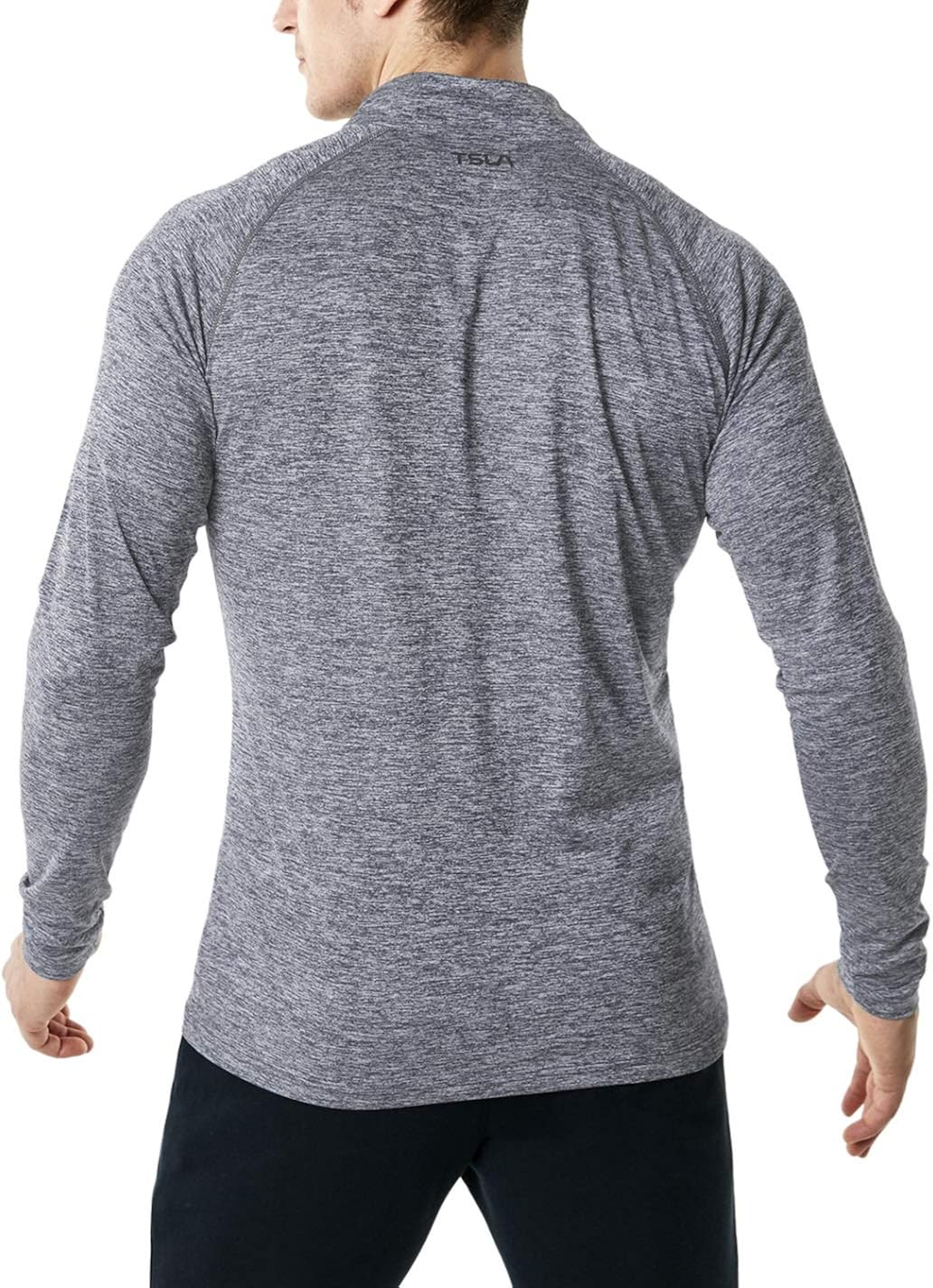 TSLA Men's 1/4 Zip Pullover Long Sleeve Shirt, Quick Dry Performance Running Top, Athletic Quarter Zip T-Shirt : Clothing