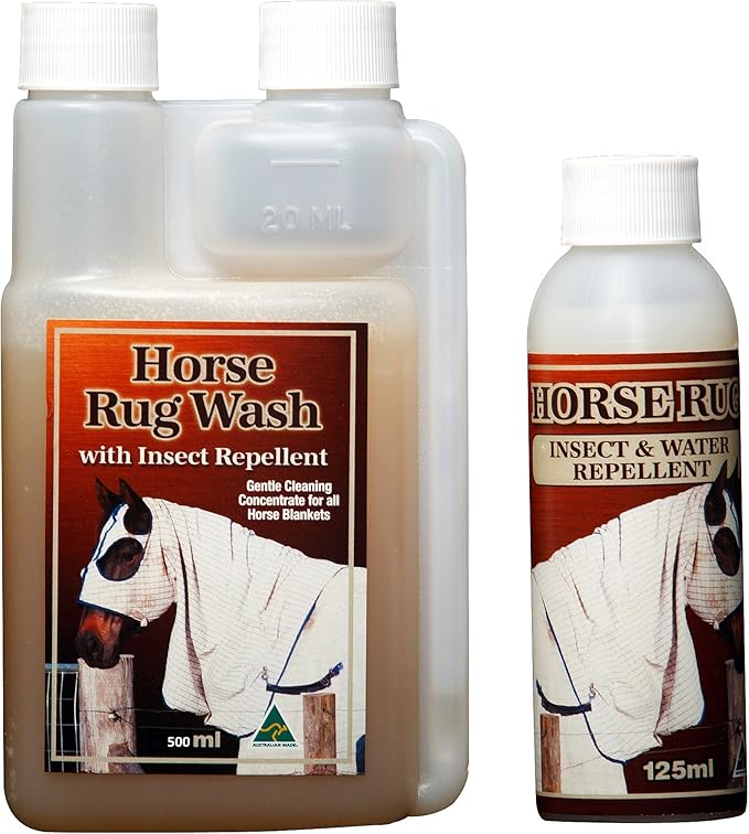 Australian Horse Rug Insect Repelling Cleaning Wash 500ml with Rug