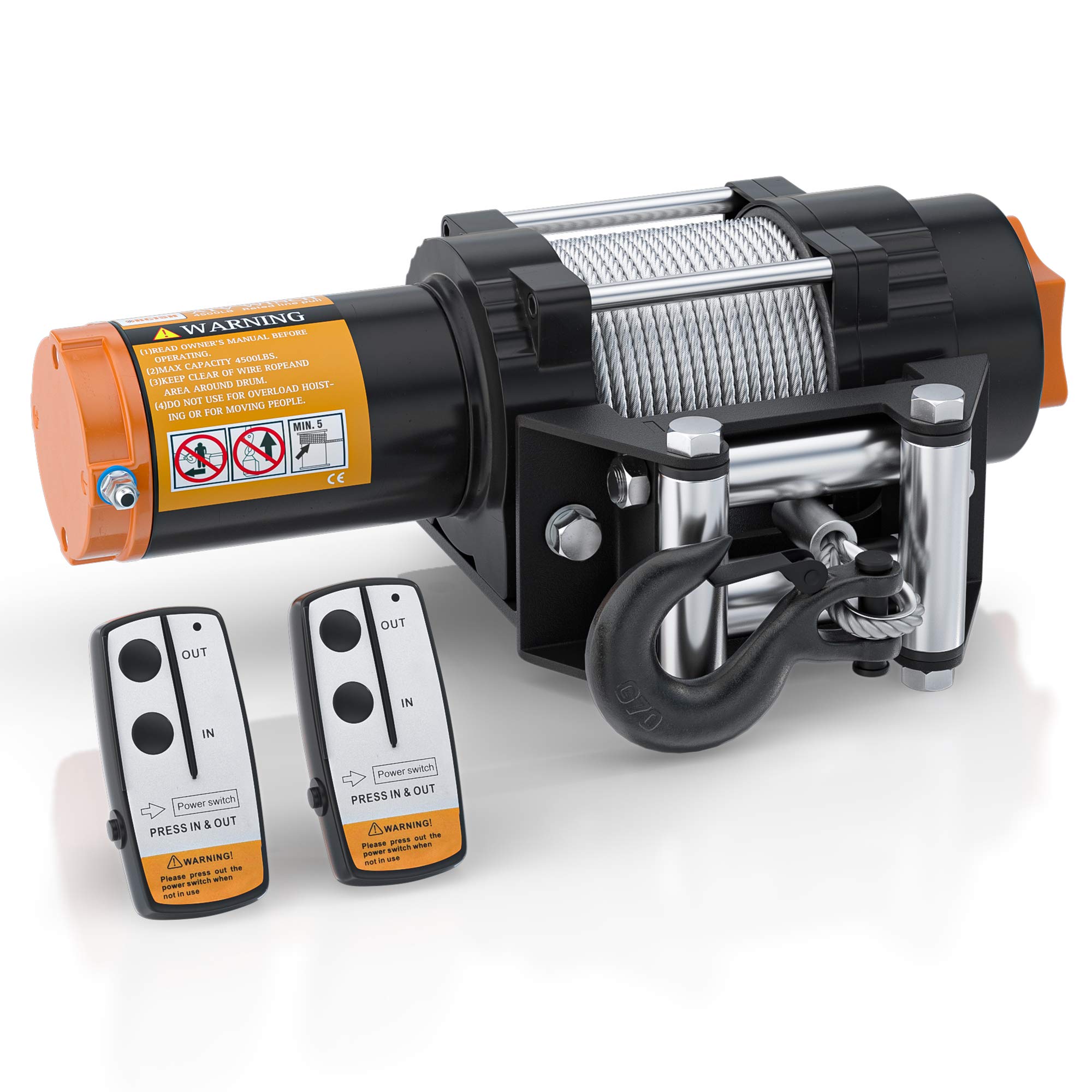 Buy ORCISH 12V 4500LBS Electric Steel Cable ATV Winch Kits for Towing