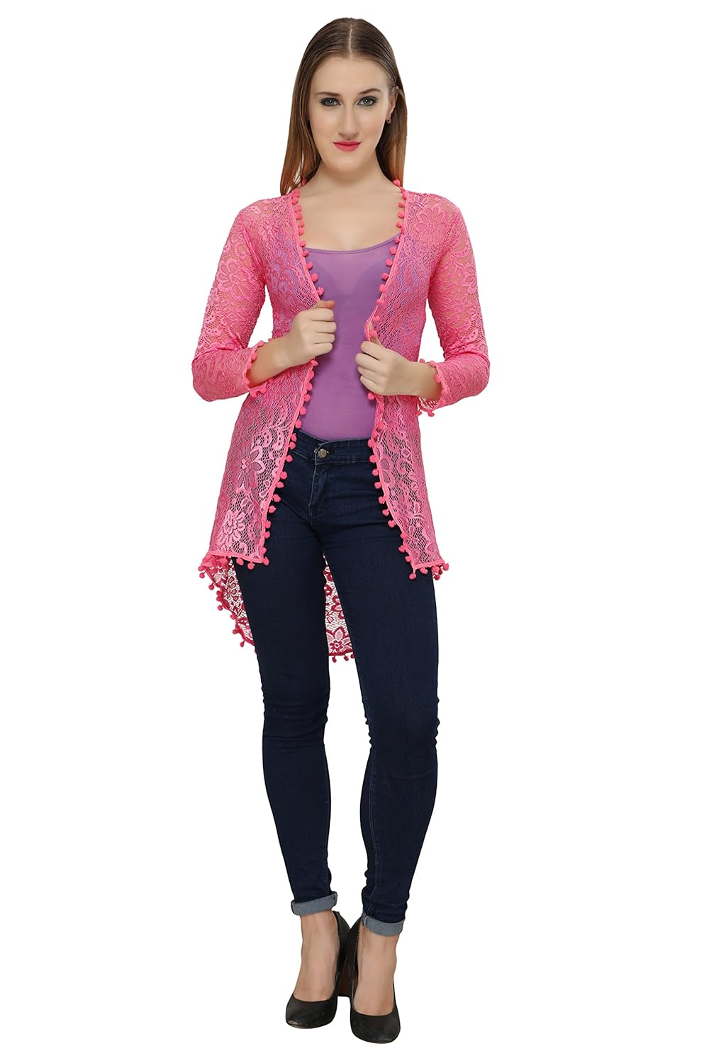 sweekash women casual floral print shrug