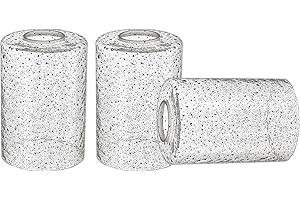 KARYFINE Cylinder Black Seeded Glass Lampshade for Bathroom Vanity Light1.65in fitter Handblown Glass Pendant Llight Cover Replacement for Light Fixture Wall Sconce Ceiling Fan Light Table Lamp Chandelier 3P