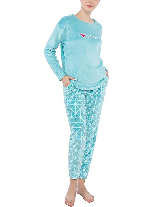 Buy Fleece Pajamas for Women, Microfleece Pullover Sweater Top and