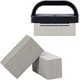 MOWOT Blackstone Griddle Cleaning Brick Block Heavy Duty Grill Cleaning Stone Bricks Non Scratch Flat Top Seasoning Stone Griddle Scrubber Cleaner Remove Greases Stains Residue -3 Pack with Handle
