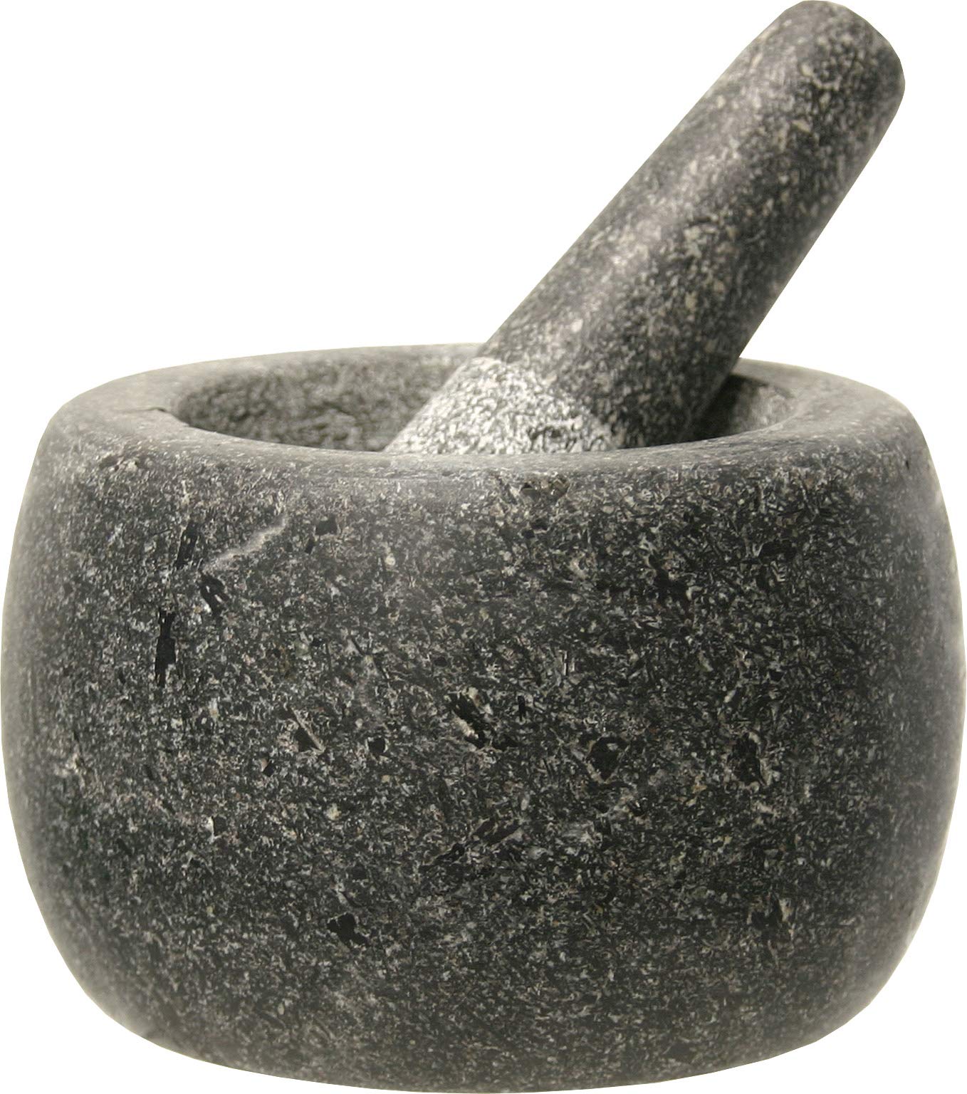 JADE TEMPLE Stone Mortar with Pestle, Granite, Grey, Granite, grey, 14 x 10 cm