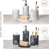 ZCCZ Marble Pattern Bathroom Accessories Set 4 Piece Black Resin view 3