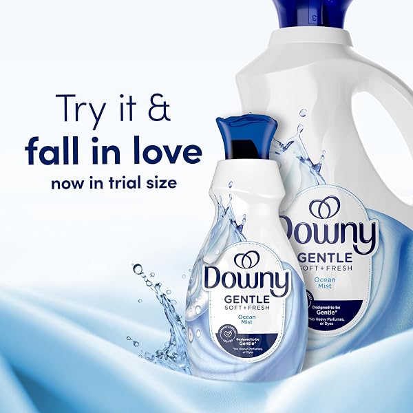 DOWNY GENTLE SOFT + FRESH FABRIC SOFTENER LIQUID, OCEAN MIST SCENT, 56 FL OZ, 83 LOADS, LIQUID FABRIC SOFTENER DESIGNED TO BE GENTLE ON SKIN