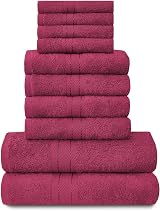 GC GAVENO CAVAILIA Towels Bale Set 10pc 100% Egyptian Cotton Deep Red