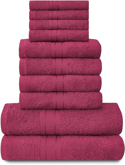GC GAVENO CAVAILIA Towels Bale Set 10pc 100% Egyptian Cotton Deep Red