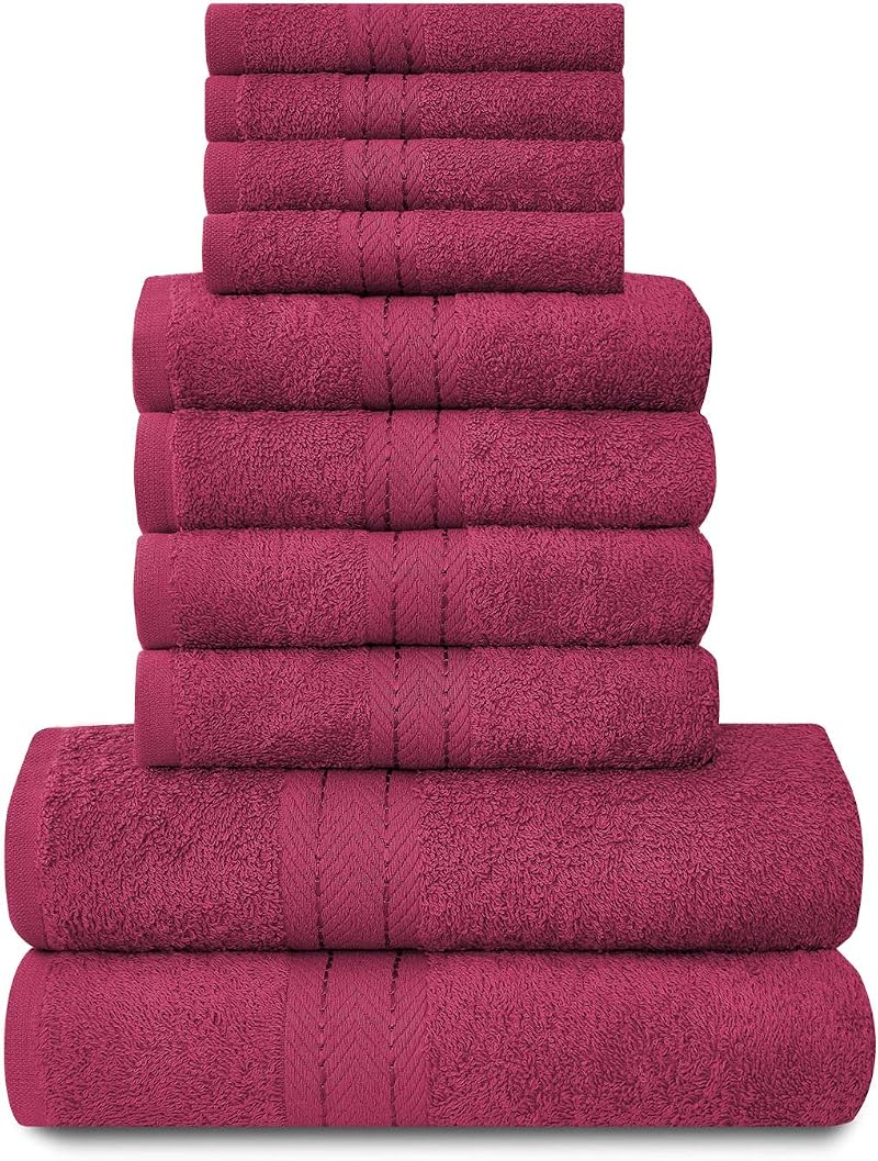 GC GAVENO CAVAILIA Towels Bale Set 10pc 100% Egyptian Cotton Deep Red