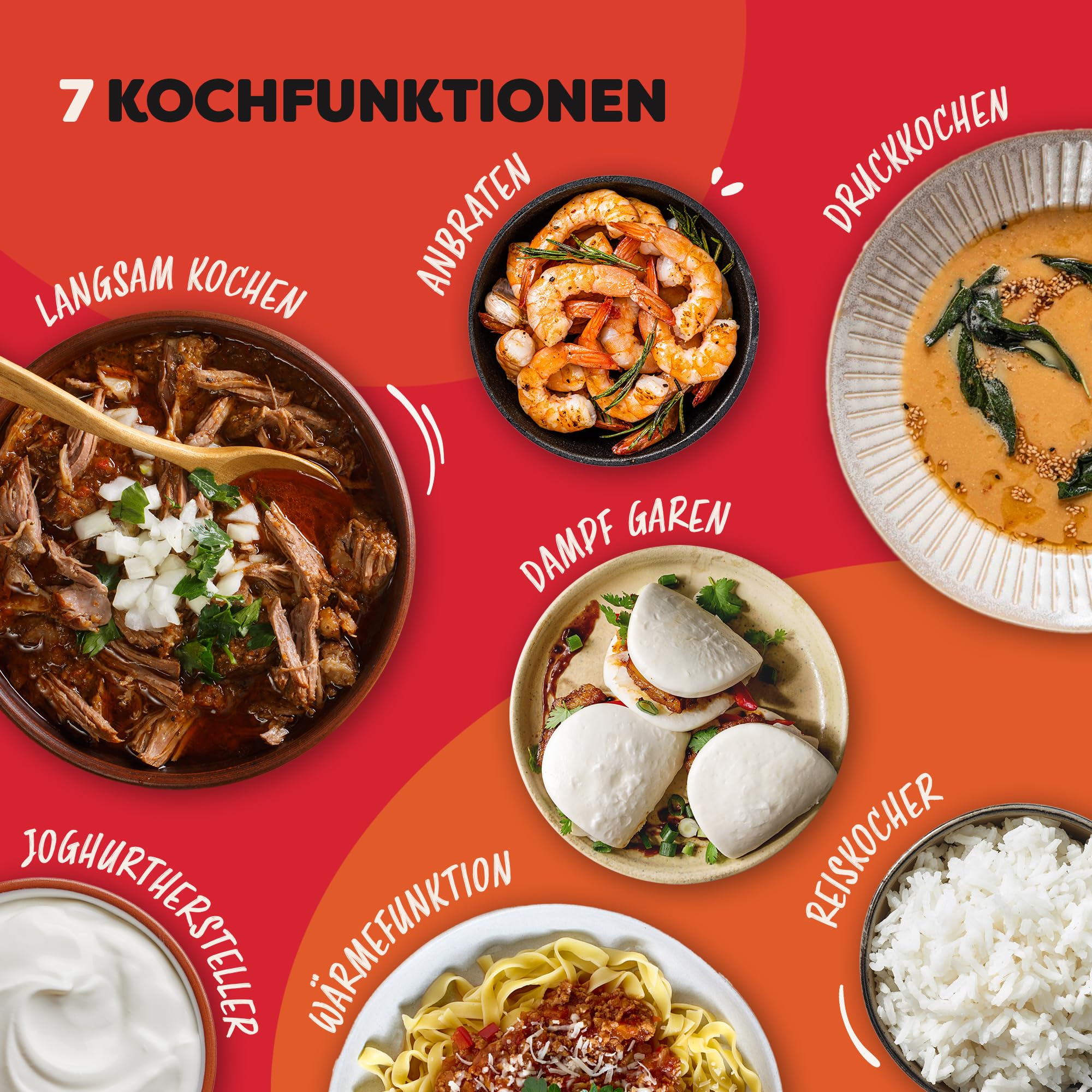 Instant Pot Duo 7-in-1-Multikocher 5,7 l – gebürstetes Edelstahl, großer Schnellkochtopf, Schongarer, Reiskocher, Sauteuse, Joghurtbereiter, Dampfgarer und Speisenwärmer, spülmaschinenfest 3