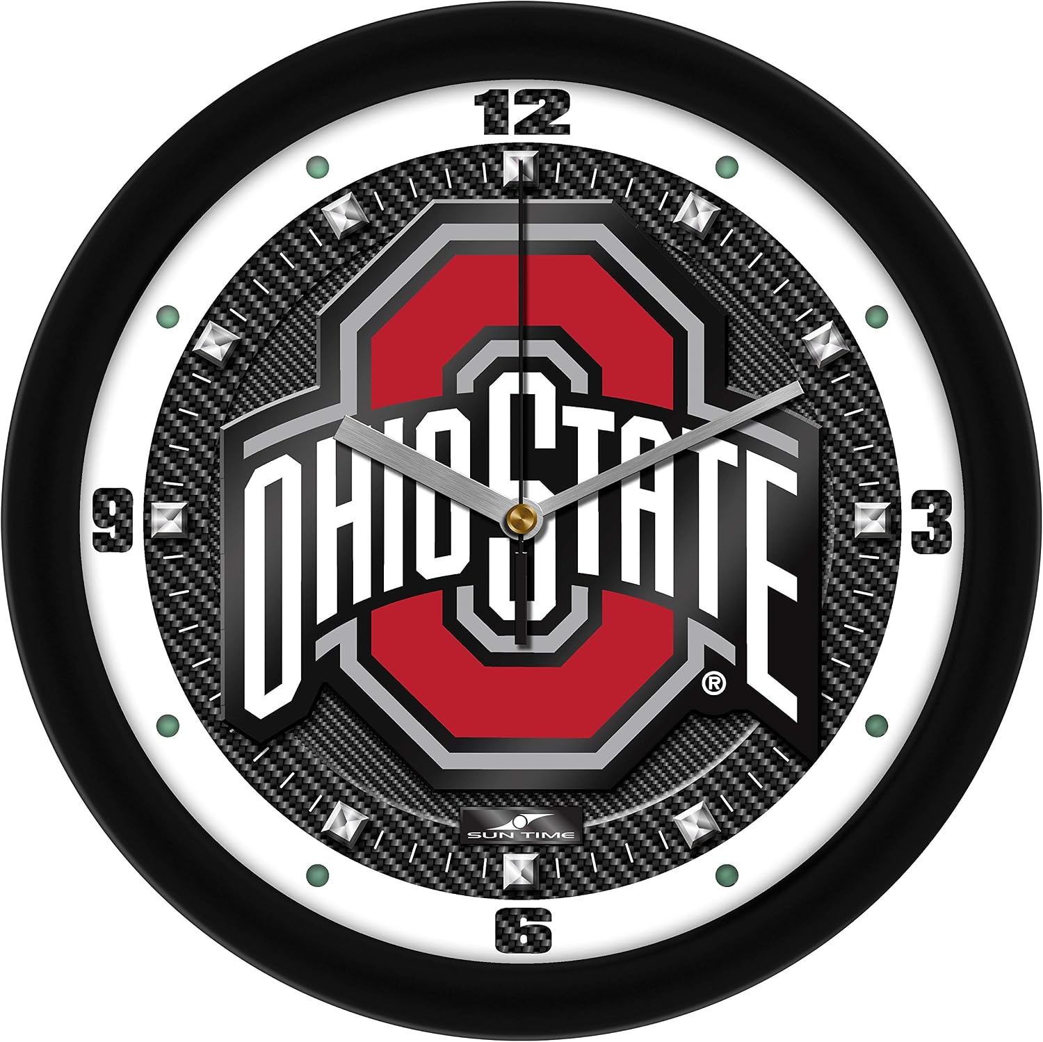 Amazoncom Ohio State Buckeyes Carbon Fiber Textured Wall Clock Sports Outdoors