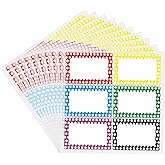 Hybsk 60 PCS Name Tag Stickers 3-1/2”x 2-1/4” Colorful Star Border Name Labels for School, Office, Home Can Be Used on Clothes, Storage Boxes, Packages- 6 Colors