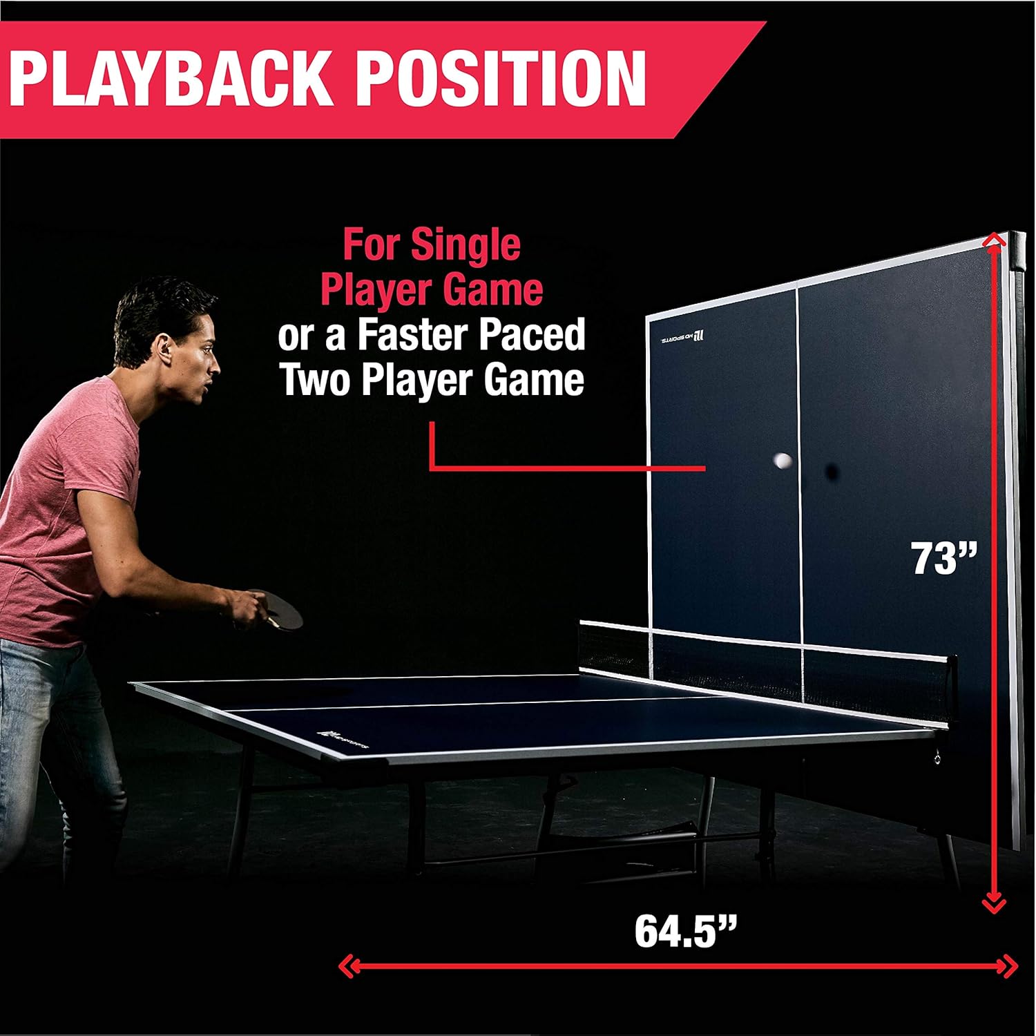 MD Sports Table Tennis Set, Regulation Ping Pong Table with Net, Paddles and Balls (8 Pieces) - Blue and White : Sports & Outdoors