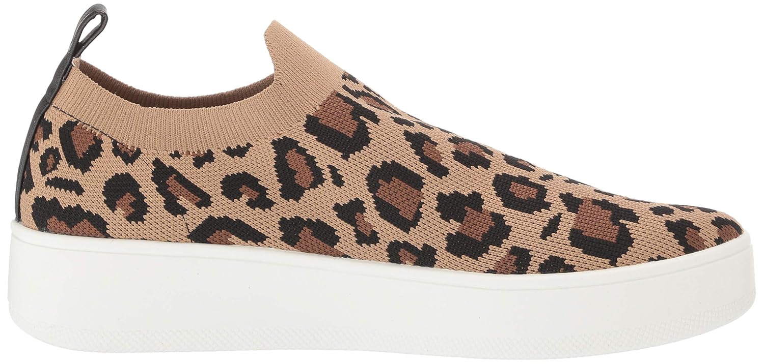 steve madden beale leopard print stretch knit sneakers