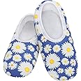 Snoozies Skinnies Slipper Socks Cozy, Foldable Slippers for Women, Non Slip Socks for Travel & Indoors - Bright Daisy