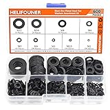 HELIFOUNER 600 Pieces 9 Sizes Black Zinc Plated