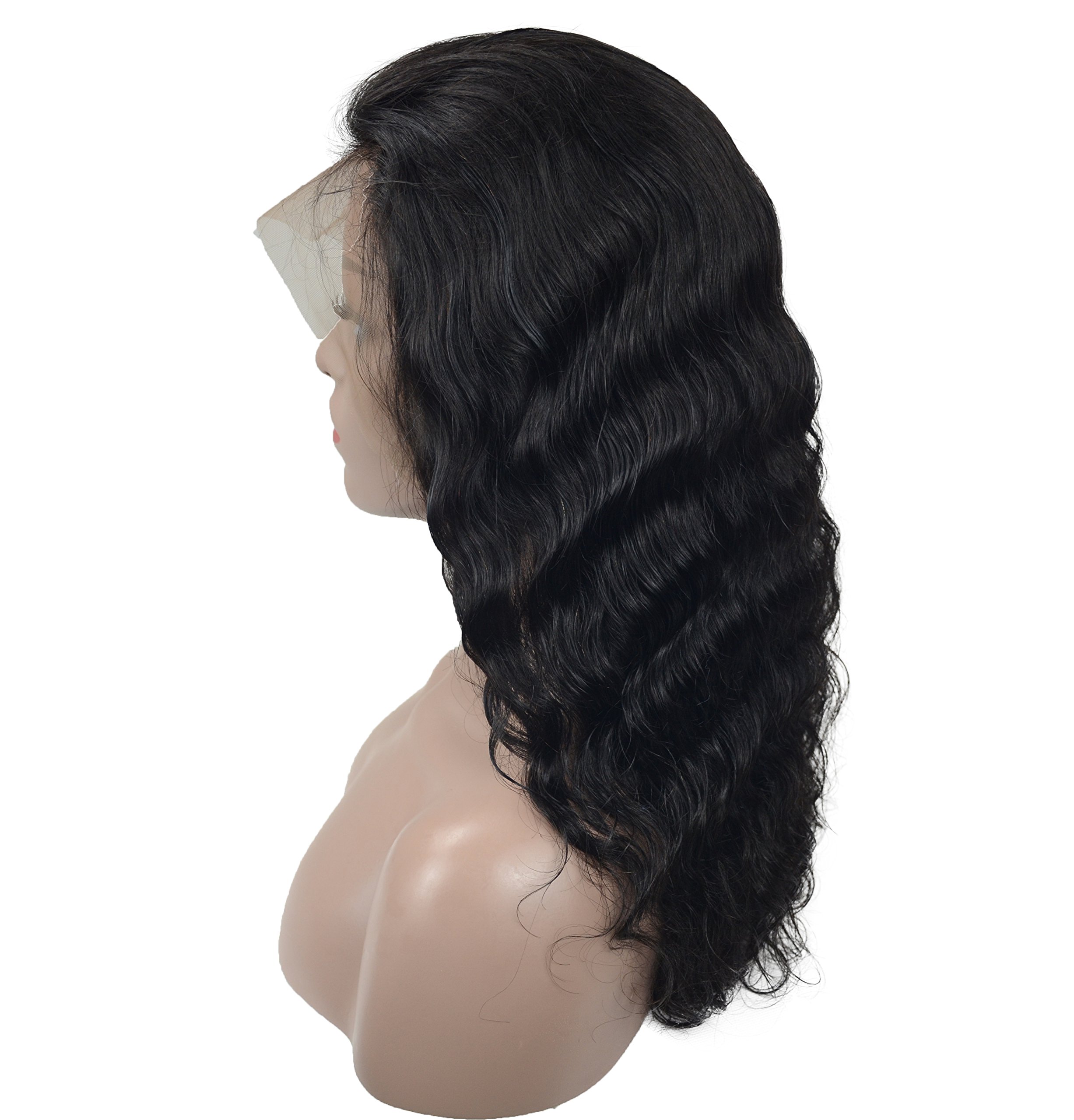 Human Hair Lace Front Wigs For Women, Veer Long Body Wave Glueless Brazilian Virgin 130% Density Natural Hairline With Baby Hair 20inch Natural Black(#1b)
