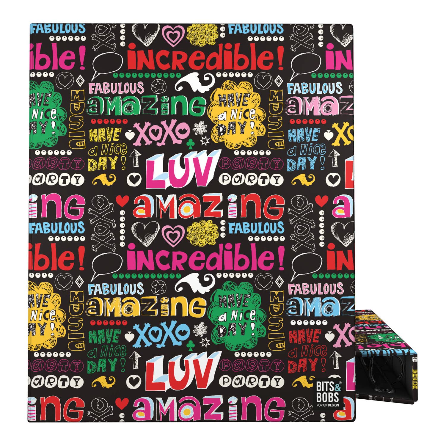 Grafoplás | A4 Ring Binder | 4 Mixed Rings 25mm | Bits & Bobs Pop Up Design Collection | Nice Day | FSC Certified