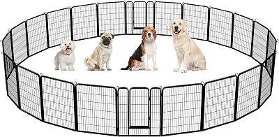 Yaheetech 24-Panel Heavy-Duty Dog Playpen 100cm Height for Indoor Outdoor
