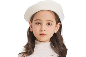 ZLYC Wool Kids Beret Hat Girls Solid Color Artist French Beret Cap