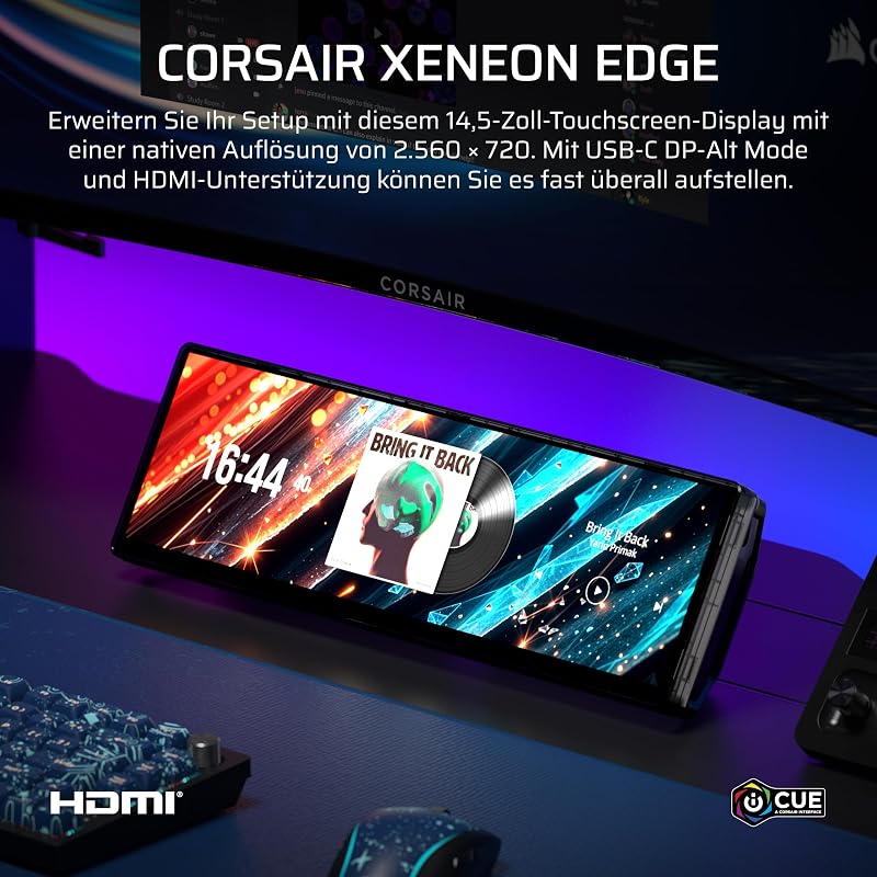 XENEON EDGE 14,5-Zoll-2K-LCD-Touchscreen HDMI und USB-C – Rauchgrau