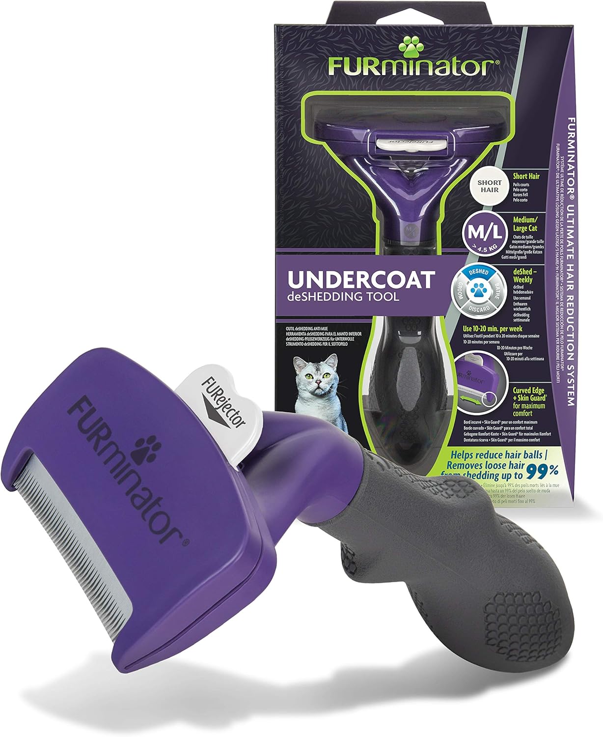 Furminator Premium Outil De Toilettage Pour Chat De Grande Taille A Poils Courts Elimine 90 Des Poils Nettoyage En 1 Clic Recommande Par Des Professionnels Sans Bisphenol A Amazon Fr Animalerie Furminator Premium Outil De Toilettage Pour Chat De Grande Taille A Poils Courts Elimine 90 Des Poils Nettoyage En 1 Clic Recommande Par Des Professionnels Sans Bisphenol A Amazon Fr Animalerie