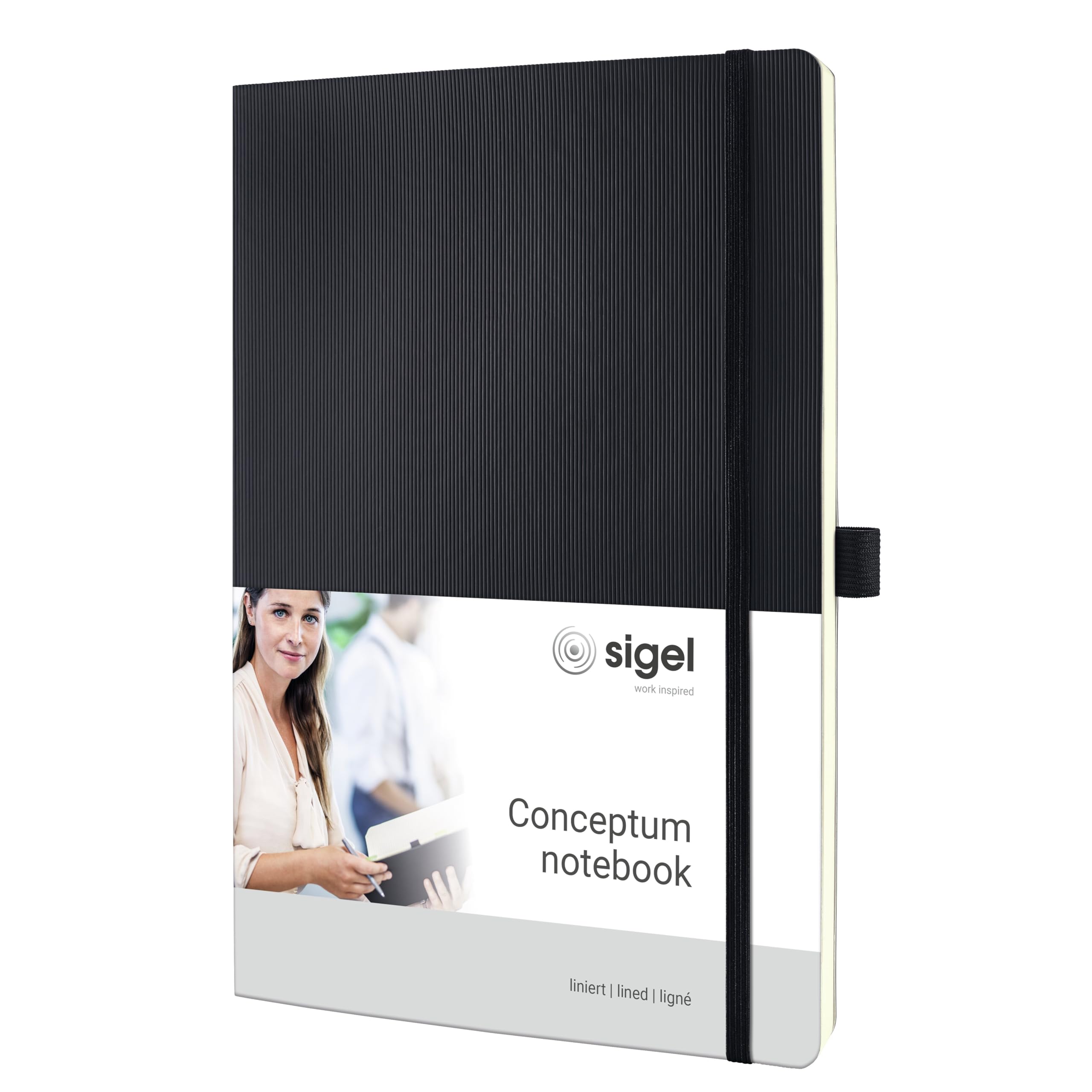 Sigel CONCEPTUM A4 Lined Softcover Notebook - Black
