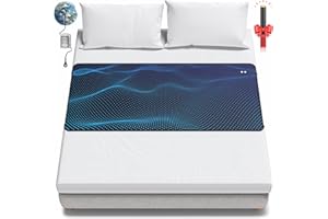 BOVEREY Grounding Mat for Bed, Grounded Earth Connected Grounding Pad for Sleeping, Grounding Sheets Mattress Cover Grounding Kit, Grounding Cord & Tester Included (King)
