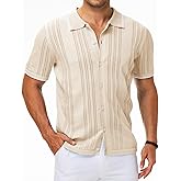 MAPICK Men's Linen Shirts Short Sleeve Button Down Casual Shirt Business Dress Clothing Beach Fashion Summer Tops